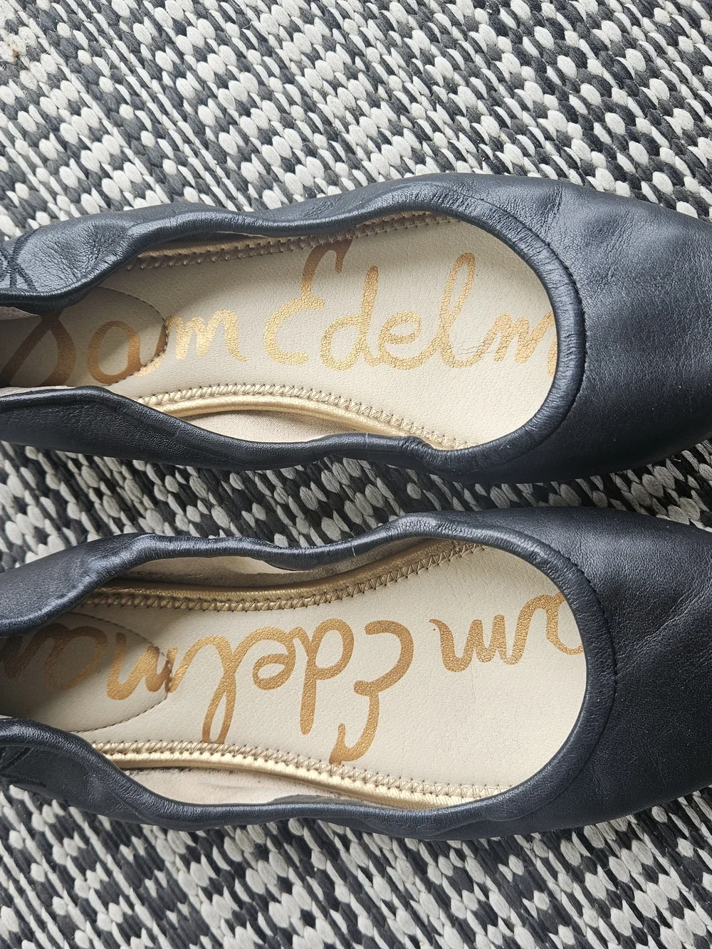 Sam Edelman Black Leather Ballet Flats